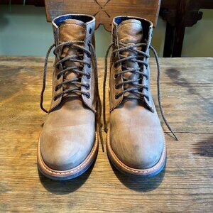 Nisolo Brown combat boot in Tobacco waterproof leather, size 9